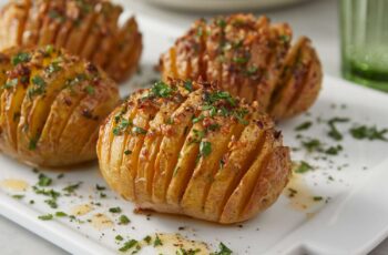 Air Fryer Garlic Parmesan Hasselback Potatoes