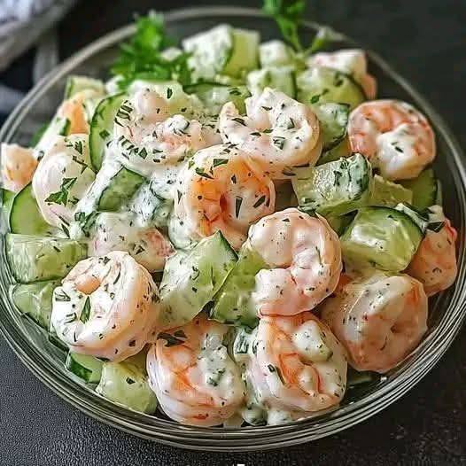 Creamy Cucumber Shrimp Salad