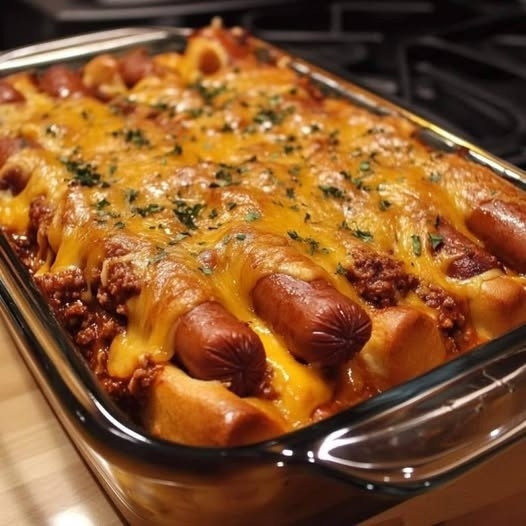 Chili Cheese Dog Casserole