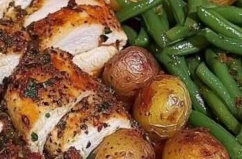 One-Pan Garlic Herb Chicken with Potatoes & Green Beans